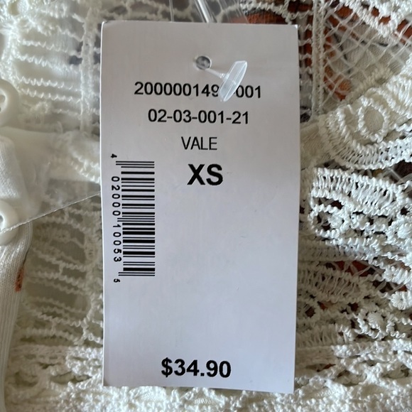 KISMET Vale Oach Print Button Front Crochet Yoke Trim Sleeveless Extra Small - Picture 9 of 11